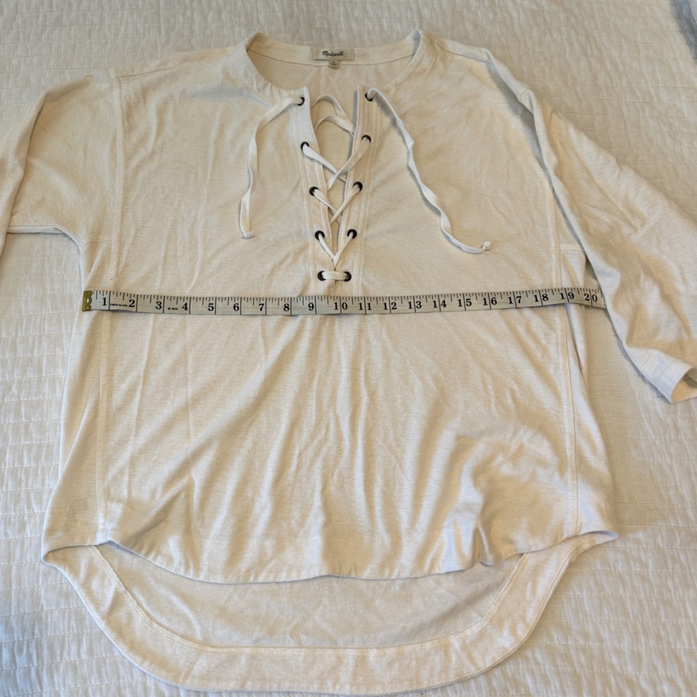 Madewell laced up cream top